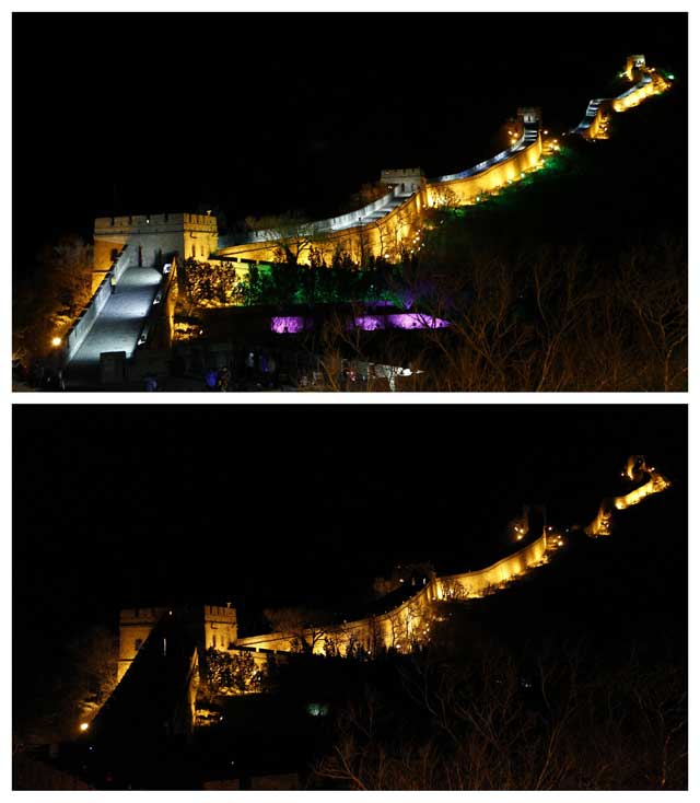 Pekín apagó hoy durante una hora las luces nocturnas del tramo más conocido de la Muralla China